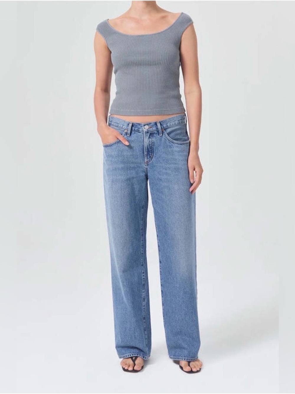 AGOLDE Fusion Wide Leg Jeans Organic Cotton Denim Size 28